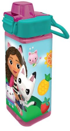 Gabbys Dollhouse Drinking Bottle with Click Closure [500 ml], Colourful