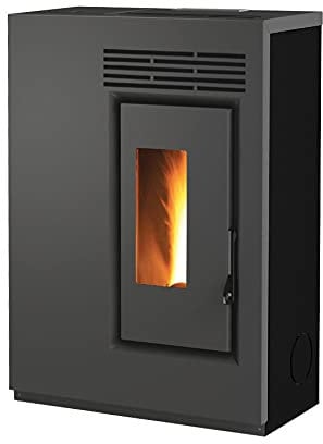 Stufa a pellet BIOFIREGRILL GE60-5,5 kW - slim 25 cm - CON 3 SACCHI PELLET 15KG (NERO)