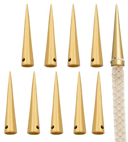 Lord of Battles Mittelalterliche Aiglets aus reinem massivem Messing, 10 Stück, idealer Spitzenspitzen-Ersatz für mittelalterliche Kleidung und Gambesons, Messing, Standard
