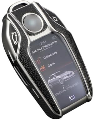 KUNIO Schlüsselhülle Passt für BMW Display Key 5er 7er G01 G02 G05 G07 G11 G12 G30 G31 G32 I8 I12 I15 X3 X4 X5 X7 Schlüsselschutz TPU Schlüsselcover Schlüsseletui Silber