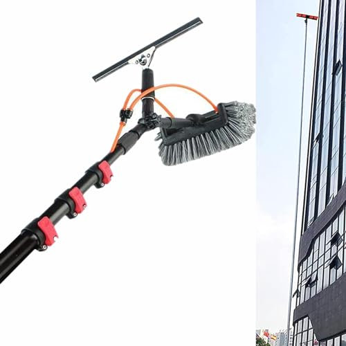 ROGHA 3.6-12m High Clean Teleskopstange mit Wasseranschluss, Profi Fensterreiniger, Ausziehbarer Reiniger Wintergartendach, Reinigung von Photovoltaik- und Sonnenkollektoren,39FT/12M