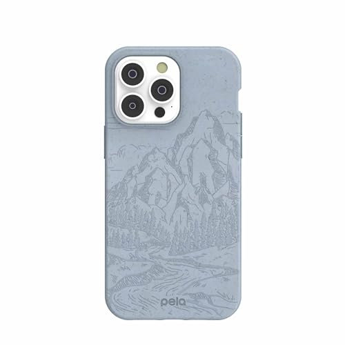 Pela Handyhülle für iPhone 14 Pro, puderblaue Rockies, schützende Handyhülle, umweltfreundlich, kompatibel mit iPhone 14 Pro