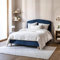 Cache-sommier Bouclette intégral Bleu Marine 160x200