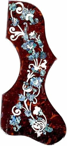 Akustikgitarre Pickguard Anti-Kratzplatte Eingelegte Abalone-Blume Selbstklebend für Kolibri Akustikgitarre (A)