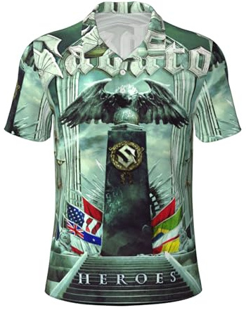 Sa*b-a?ton Band Logo Polo T-Shirt Retro Rock Shirts, Goth Post Punk Herren Shirts Fans Geschenk T-Shirt Schwarz Large