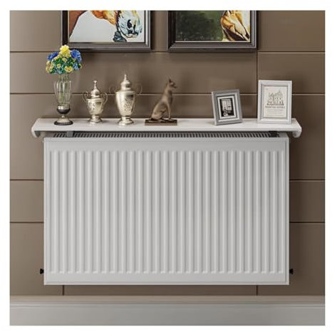 Modern White Radiator Cover Metal Laminate Cabinet for Living Room Bedroom Balcony Decorative Fabric Included 70 cm