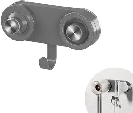 KLEHOPE Support Seche Cheveux, Magnétique Porte Seche Cheveux Mural, Ventouse Autocollante Accroche Seche Cheveux, avec Crochet, pour Sèche-Cheveux à Grande Vitesse avec Anneau Magnétique