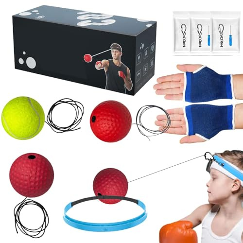 fayarrd Boxball mit Band, Trainingsball für Boxen mit Band, Boxausrüstung für Training mit einstellbarem Gewicht | Tragbarer Boxball für Reflex-Training