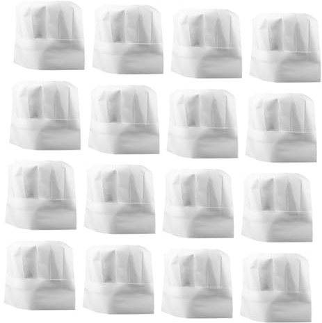 iplusmile 20piezas Gorro De Cocinero para Desechables Gorros De Chef De Papel para Disfraces De Fiesta De Pizza