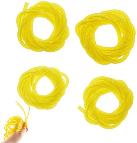 Universal Fuel Line Hose – 4 Size Flexible Petrol Fuel Pipe Set (2x3.5mm, 2.5x5mm, 3x5mm, 3x6mm), 1.5m Each – Fuel Hose for Chainsaw, Strimmer, Blower, Small Engine & Outdoor Tools