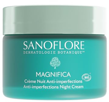 Sanoflore – Magnifica – Crème nuit anti-imperfections puissante – Réduit boutons, points noirs et brillances – Peau lissée et purifiée au réveil – bio - 50 ml