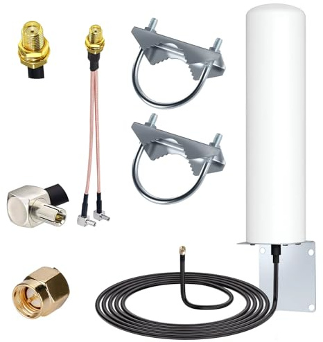 Gbformat High Gain 10-12dBi 4G LTE Antenne Long Range Außenantenne mit SMA Stecker/Dual TS9 Stecker Adapter Kompatibel mitHuaweiZTE4G LTE Hotspot Router ModemNetgearNighthawkM1 MR1100