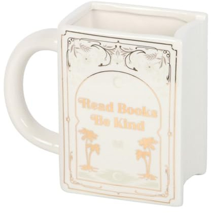 Something Different Wholesale Read Books Be Kind White Book-Shaped Mug – Ceramic Coffee and Tea Cup