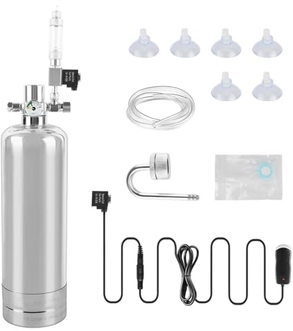 Kit Generador de CO2 Automático para Acuario Plantado | SUS304 con Válvula Solenoide y Manómetro de Seguridad, Sistema DIY para Acuascaping Plantas Acuáticas