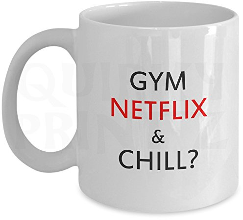 Quirky Printz Novelty Gym Netflix & Chill Funny Gift Slogan Mug SK177