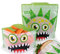 Set mit 4 wiederverwendbaren Sandwich- und Snack-Taschen Grünes Monster