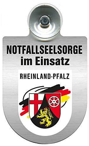 Einsatzschild mit Saugnapf Notfall Seelsorge im Einsatz incl. Regionenwappen nach Wahl 393829 Farbe Region Rheinland-Pfalz