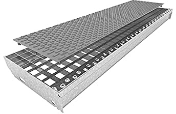 Gitterrostauflage aus Kunststoff | 10 Stück Set | mit Noppen | Maße: 800x200 mm | Schiefergrau