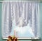 M-Bogen Scheibengardine in weiß Blumen Jacquard Fensterbild HxB 120 x 150 cm Vorhang Hochraff - Store Gardine Typ14