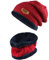 Momoon Dicke Beanie Hut +Schal Set Winter Warmen Schnee Knit Skull Cap für Kinder Jungen Mädchen(Suitable for 6-14, Rot, one size(fit teenager 6-14)