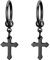 Flongo Herren Ohrstecker Creolen Damen Ohrringe, Edelstahl Ohrstecker hängend Ohrringe Schwarz Stecker Kette Kreuz Anhänger Jahrgang Männer, Frauen