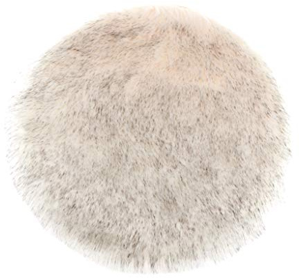 Winter Kunstfell Sitzpolster Sitzkissen Stuhlkissen Bodenkissen Plüschmatte Auflage Teppich , Weißgrau 40cm