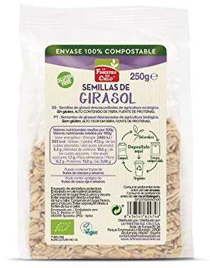 La Finestra Sul Cielo Semillas de Girasol Peladas Bio, Envase Compostable, 250g