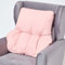 Homescapes Sessel-Rückenkissen rosa 68x58 cm, Lendenkissen Sofa, 15 cm Dickes Rückenstützkissen Bett mit Baumwollbezug