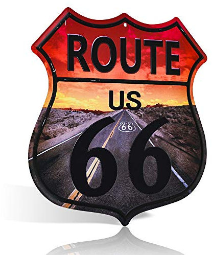 不适用 Metallschild mit der Aufschrift Route 66 Highway