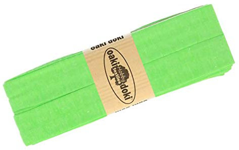 3m Oaki Doki Tricot de Luxe Jersey-Schrägband Einfassband elastisch 65 Farben, Farbe:neongrün