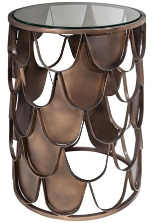 Riess Ambiente Beistelltisch Abstract 40cm - transparent - Sicherheitsglas | Montiert, hochwertig, stabile Konstruktion, industrial-Design, Industrial Look