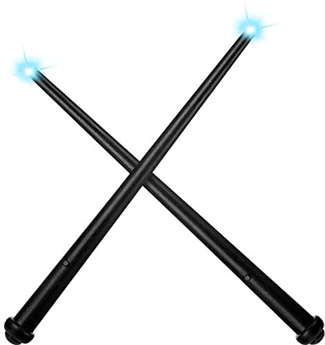 Gejoy 2 Piece Light-up Wand Magic Light and Sound Toy Wizard Wands for Cosplay (Black)