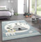 CARPETIA Spielteppich Kinderzimmer Löwe Indianer Zelt Kaktus Zebra grau blau Creme Größe 160x230 cm