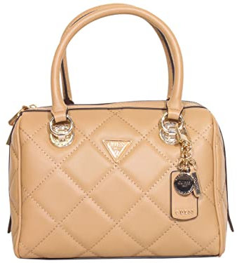 GUESS Cessily Box Satchel Beige One Size
