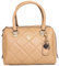 GUESS Cessily Box Satchel Beige One Size