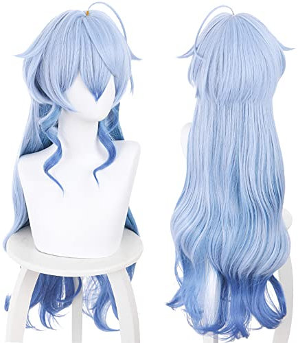 Anime Cosplay Perücke Blau verlaufendes Haar für Comic Con, Cosplay Show, Halloween