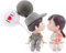BETESSIN Auto Deko Paare Auto Innenraum Deko Figuren Klein Süße Cartoon Figur mit Ballon-Ornament für Auto Armaturenbrett Dekoration Büro Zimmerdeko Geschenkidee Grau