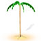 GOPLUS 154/218cm Künstliche Palme mit LED-Lichtern, gekreuzter Metallständer, Metallheringe, beleuchtete Kokospalme im Hawaii-Stil, Dekoration für Partys, Pools, Gärten, Terrassen (175 x 120 x 168 cm)