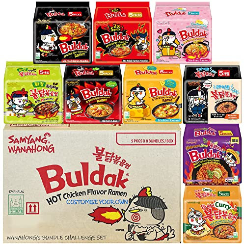 WaNaHong Samyang Hot Chicken Ramen Fire Challenge Box [Customised Flavour - Case of 40] HALAL