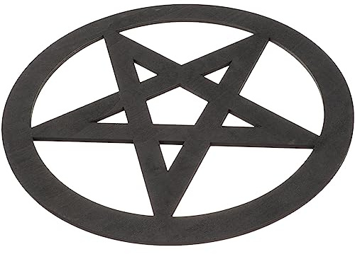 HOMSFOU Wohnkultur Pentagramm-Altarfliese Holz Pentagramm-Wandschild 11 4 Zoll Für Tarot Wicca Heidnische Altäre Ritual Reinigung Reinigung Heilung Schwarz Schreibtischaufsatz