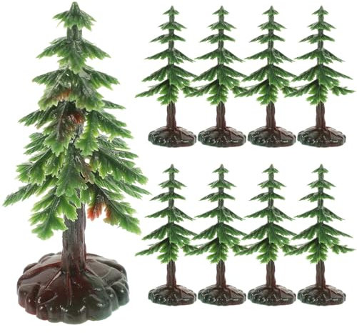 Toyvian 20 Stück Miniatur Christbaum Dekofigur Mini Weihnachtsbaum Figur Tannenbaum Statue Skulptur PVC Weihnachtsdeko Ornament für Weihnachten Puppenhaus Mikrolandschaft Terrarium Bonsai