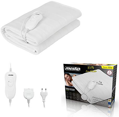 Coperta Elettrica Termica Riscaldamento x Letti Elettrico SCALDALETTO Telecomando Sottocoperta 150 x 80 cm, spegnimento automatico, 3 impostazioni di temperatura, lavabile in lavatrice