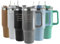 Personalised Engraved Thermal Tumbler, 40oz/1135ml Insulated Travel Cup, Large Grey Travel Coffee Mug, Customise with Any Message and Font, Stainless Steel, Straw and Handle