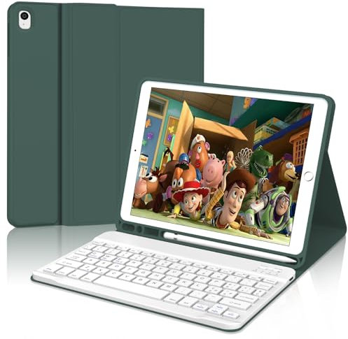 YNNHUDEEP Tastiera iPad 9 Generazione, Tastiera iPad 10.2, Layout Italiano, Tastiera Bluetooth per iPad 8, iPad 7, iPad Air 3, iPad Pro 10.5, Verde erba