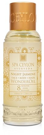 SPA CEYLON Wonder Oil Night Jasmine, Enriching Moisturizing Body Oil with Ayurvedic Herbs for Skin & Hair Vitality, Vegan & Organic, Non-Greasy