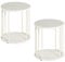 HDANI Runder Sitzhocker Kinder und Erwachsene,Tritthocker,Kleiner Pflanzenhocker,Fußhocker für Bad, Küche,Schlafzimmer,Büro,30×30×34.5cm,Holz Weiß,2er Set