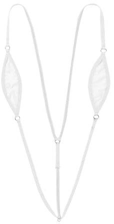 GRRKDFQ Ensemble Sexy Femme Érotique Micro String À Bretelles Spaghetti Et Dos en Y, Blanc, Taille Unique