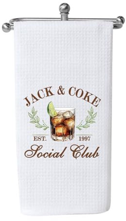 KUIYAI Hochzeitsgeschenk Whisky Cola Drink Geschenk Wein Barkeeper Handtuch Geschirrtuch (Jack Social Club)