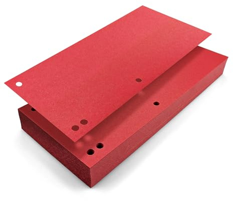 Netuno 100 Trennstreifen für Ordner A4 Rot Trennblätter Karton 240x105mm | 4-fach gelocht, beschriftbar, 190 g/m² – Ordnertrenner für Aktenordner, Hefter und Ringbuch in Büro, Schule, Uni und Zuhause