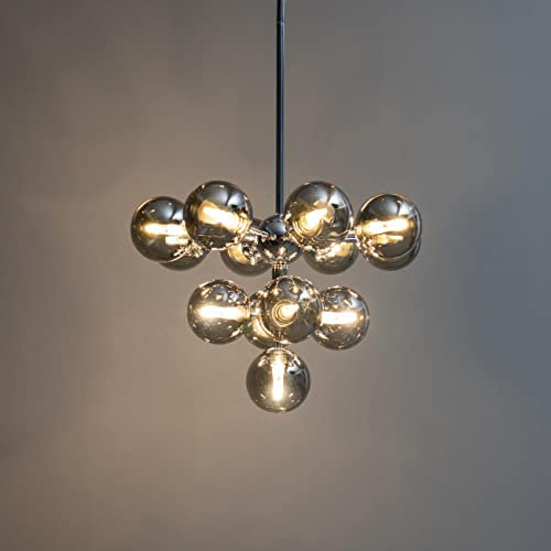 Kosilum – Elegante Hängeleuchte mit 13 getönten Gläsern – Nizzalo – Licht warmweiß Beleuchtung Wohnzimmer Schlafzimmer Küche Flur – 13 x max 28 W – G9 – IP20